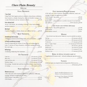 clare-fluin-beauty pricing